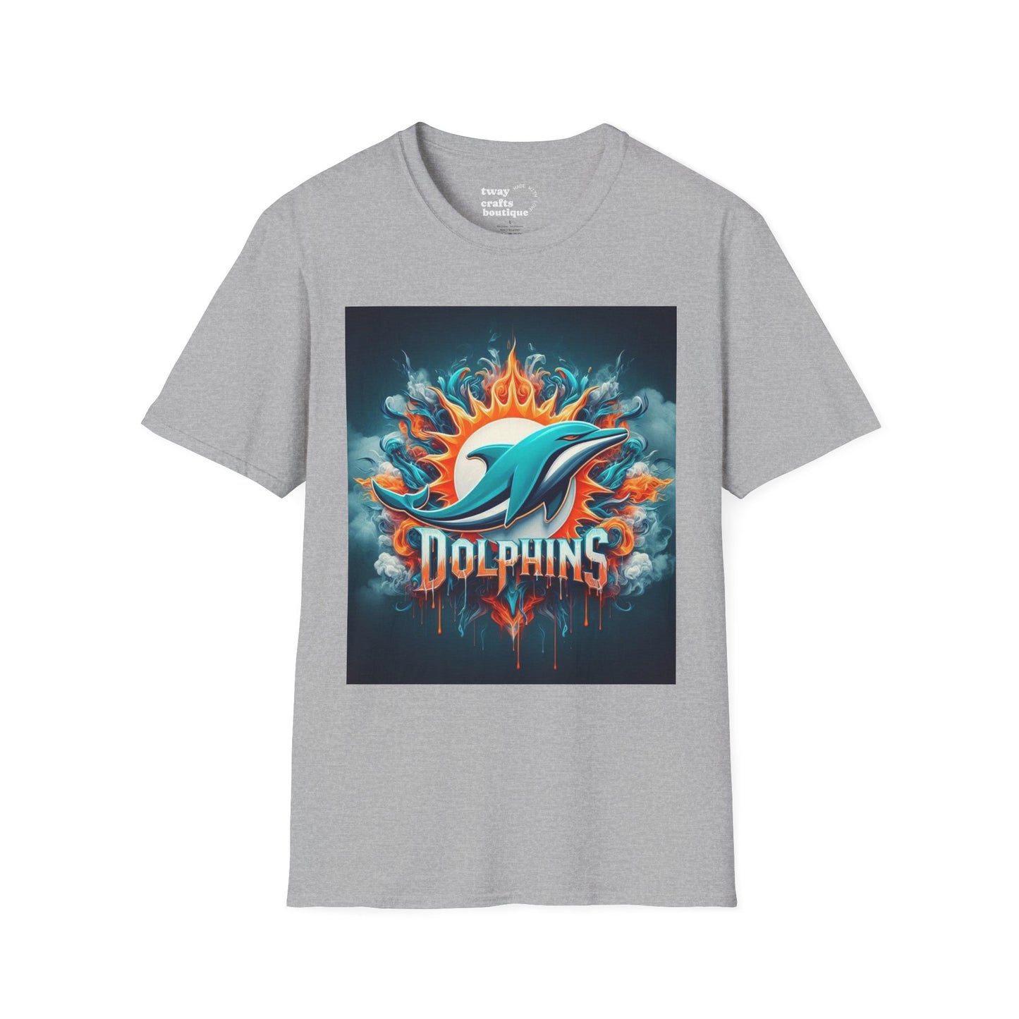 Dolphin Graphic T-Shirt | Unisex Softstyle Tee, Summer Apparel, Beach Wear, Eco-Friendly, Gift for Ocean Lovers