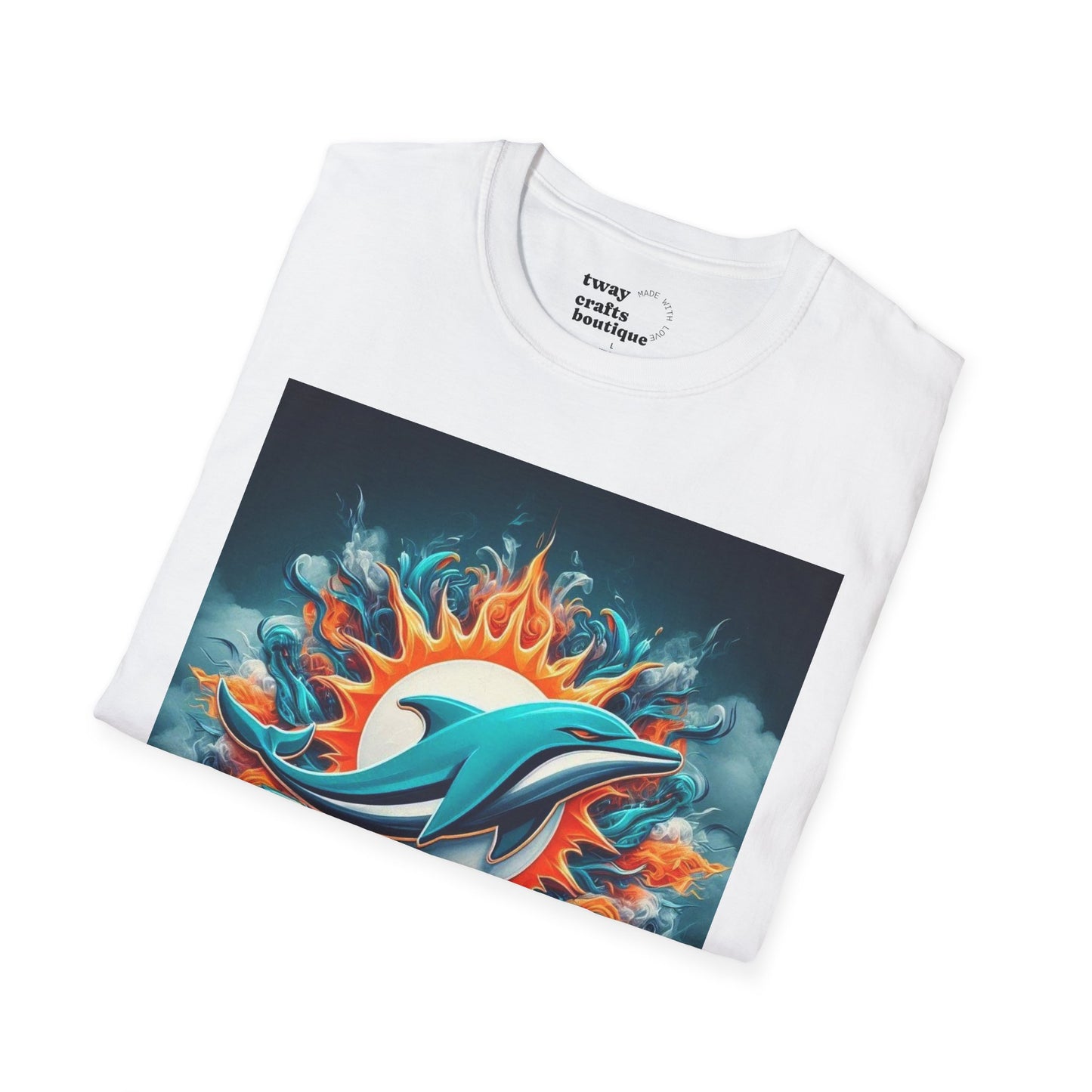 Dolphin Graphic T-Shirt | Unisex Softstyle Tee, Summer Apparel, Beach Wear, Eco-Friendly, Gift for Ocean Lovers