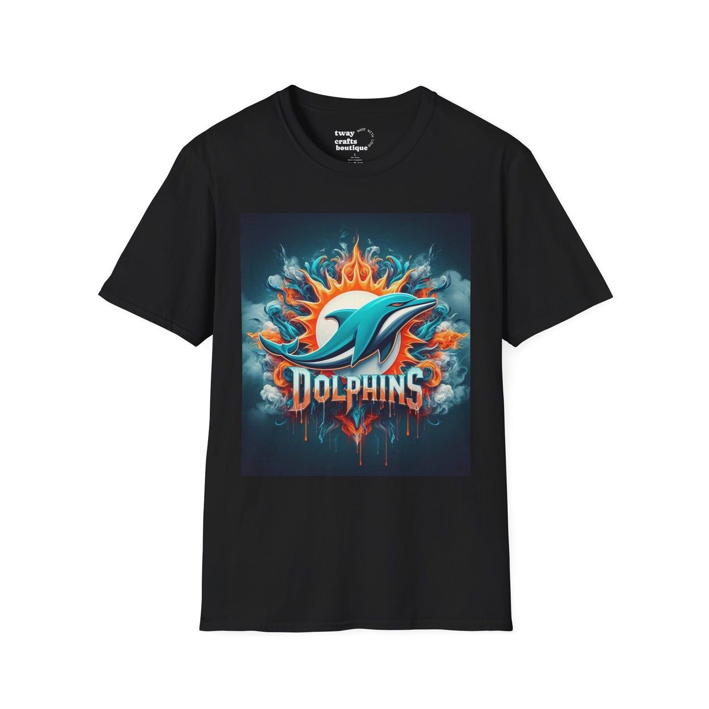 Dolphin Graphic T-Shirt | Unisex Softstyle Tee, Summer Apparel, Beach Wear, Eco-Friendly, Gift for Ocean Lovers