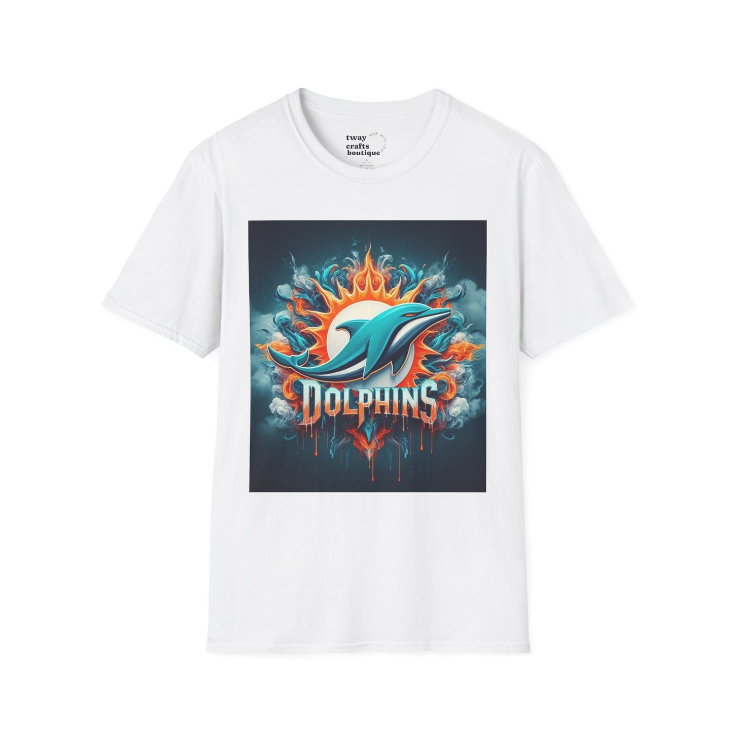 Dolphin Graphic T-Shirt | Unisex Softstyle Tee, Summer Apparel, Beach Wear, Eco-Friendly, Gift for Ocean Lovers