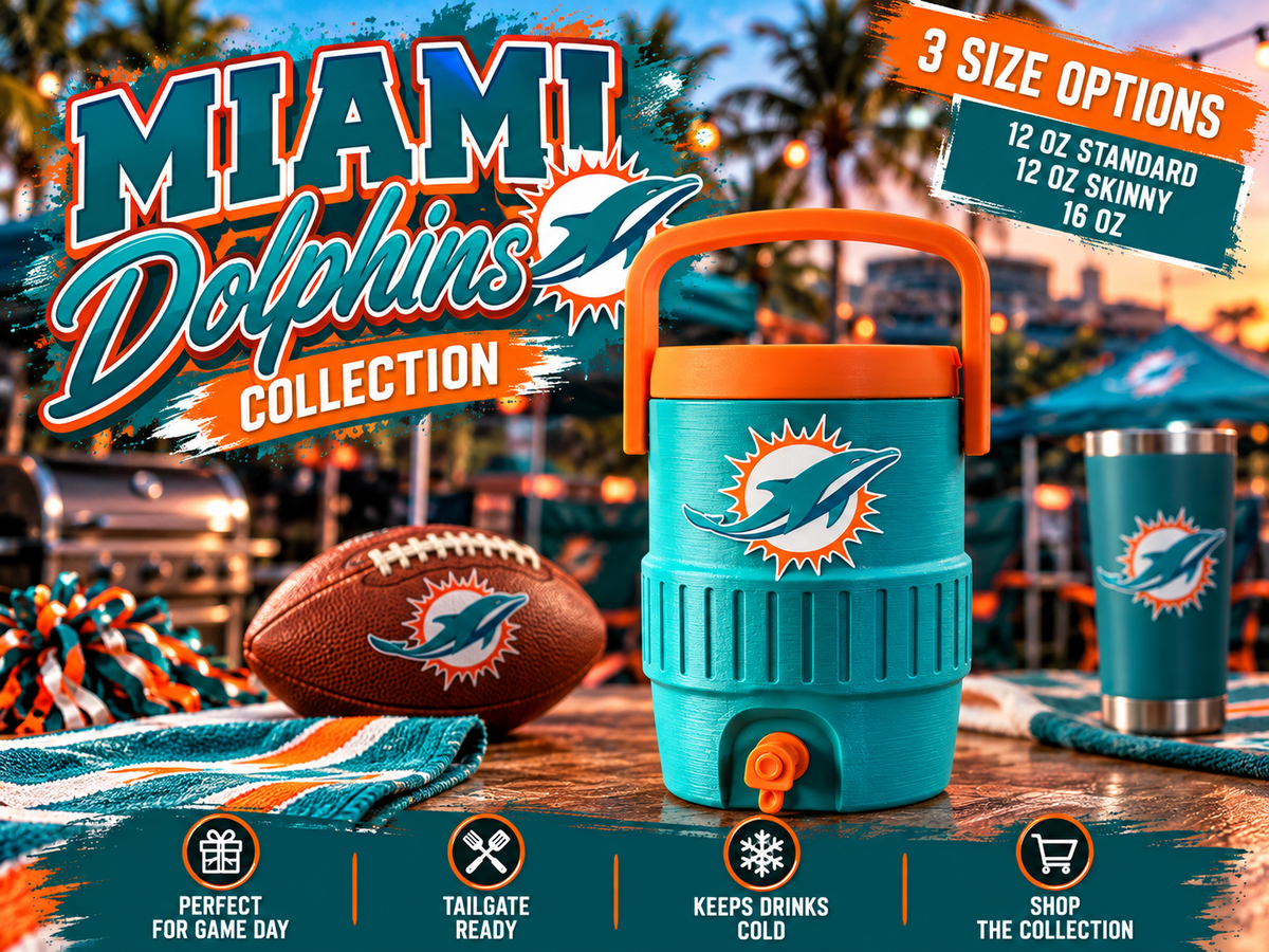DOLPHIN FOOTBALL KOOZIE