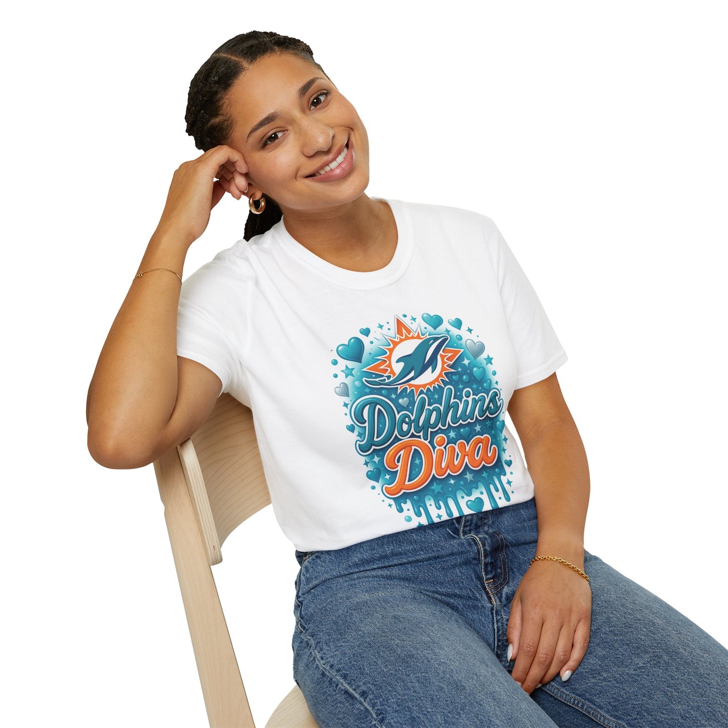 Dolphins Diva T-Shirt for Fans, Cute Unisex Tee, Perfect for Game Day, Beach Days, Birthday Gifts, Sports Wear