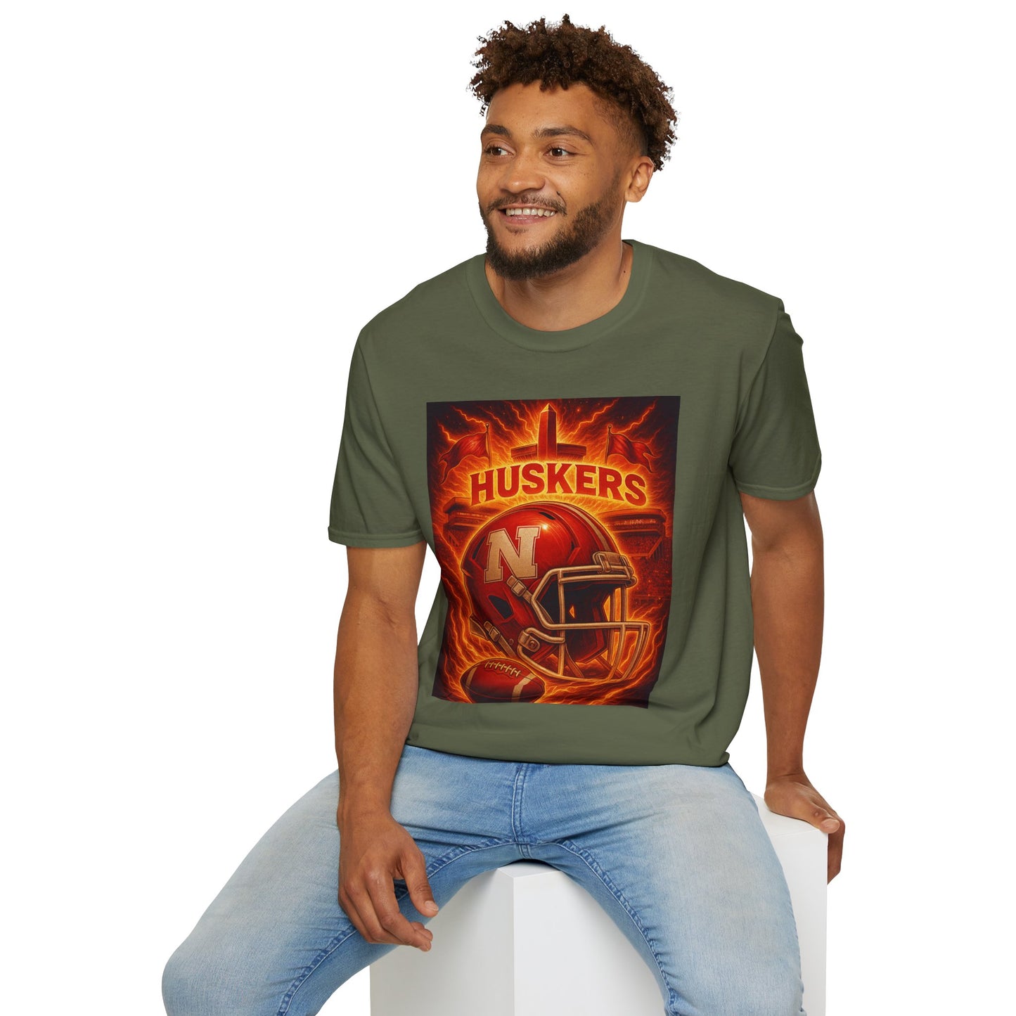 Huskers Football T-Shirt, Unisex Sports Tee, Game Day Apparel, Casual Wear, Gift for Sports Fans