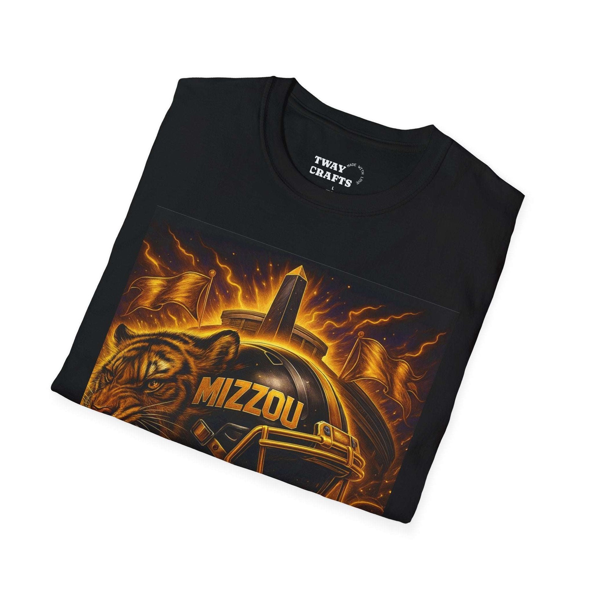 Mizzou Tiger T-Shirt, Unisex Football Tee, Game Day Apparel, College Spirit Wear, Gift for Students, Sports Fan Shirt