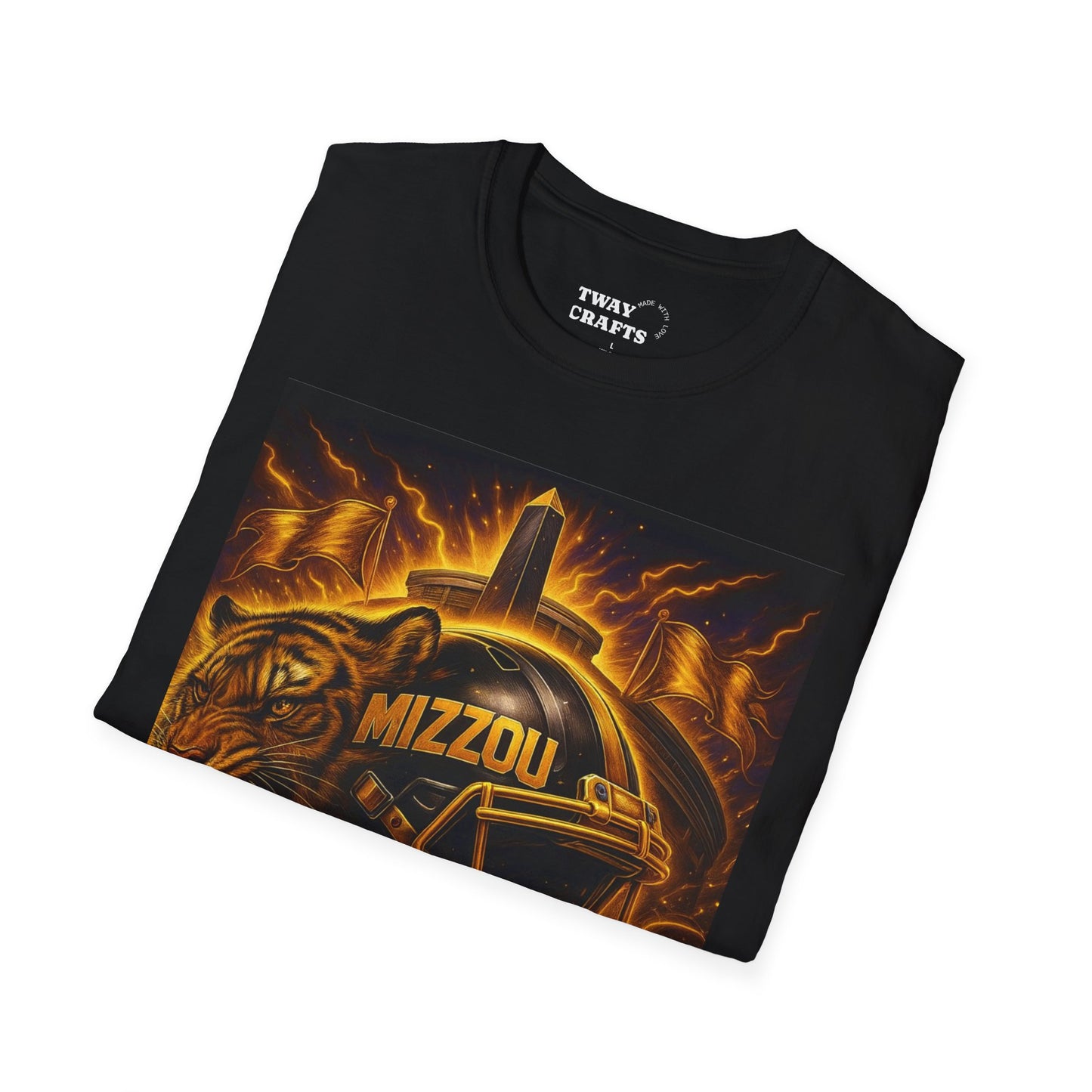 Mizzou Tiger T-Shirt, Unisex Football Tee, Game Day Apparel, College Spirit Wear, Gift for Students, Sports Fan Shirt