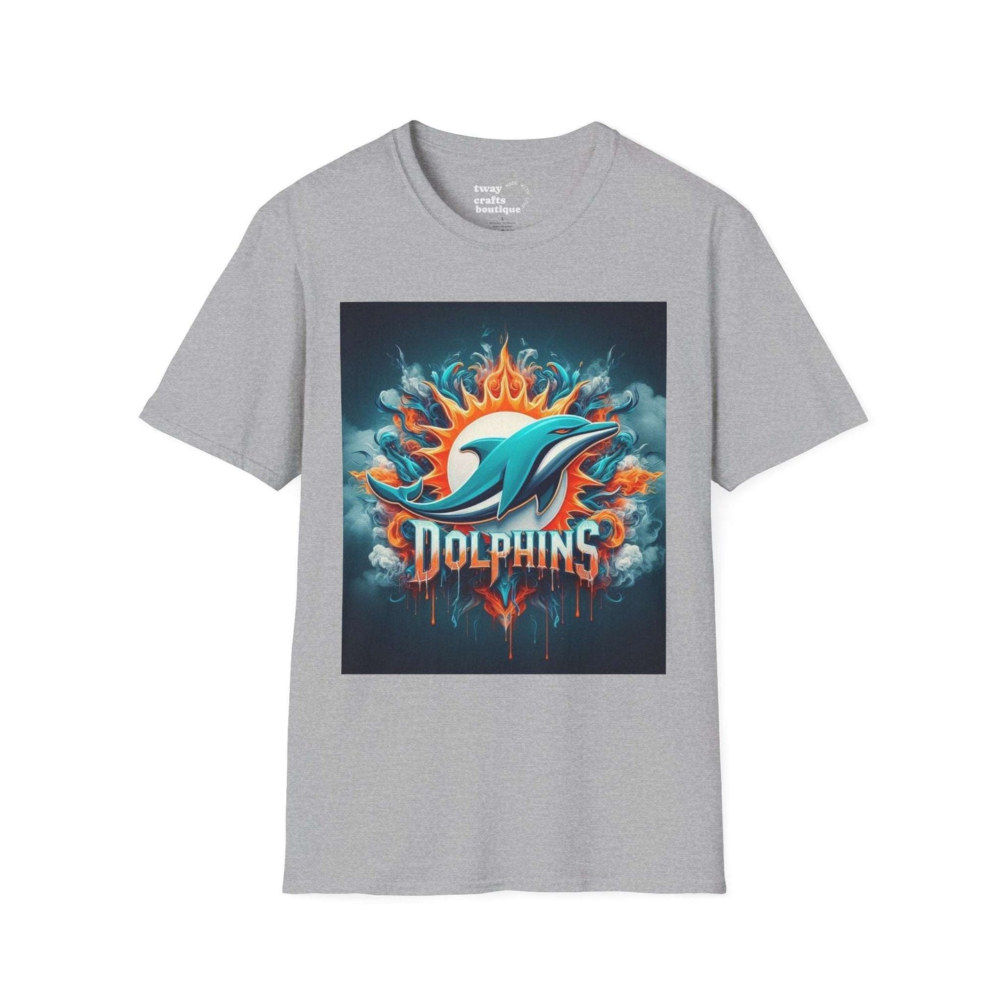 Dolphin Graphic T-Shirt | Unisex Softstyle Tee, Summer Apparel, Beach Wear, Eco-Friendly, Gift for Ocean Lovers