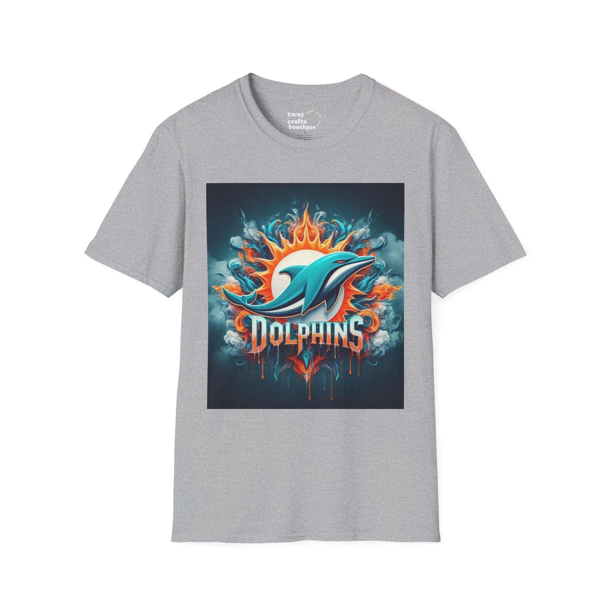 Dolphin Graphic T-Shirt | Unisex Softstyle Tee, Summer Apparel, Beach Wear, Eco-Friendly, Gift for Ocean Lovers