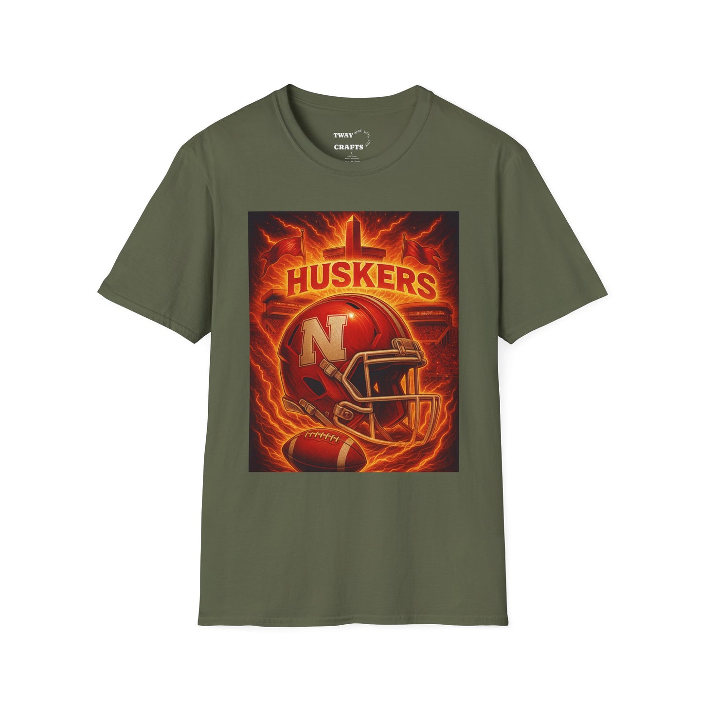 Huskers Football T-Shirt, Unisex Sports Tee, Game Day Apparel, Casual Wear, Gift for Sports Fans