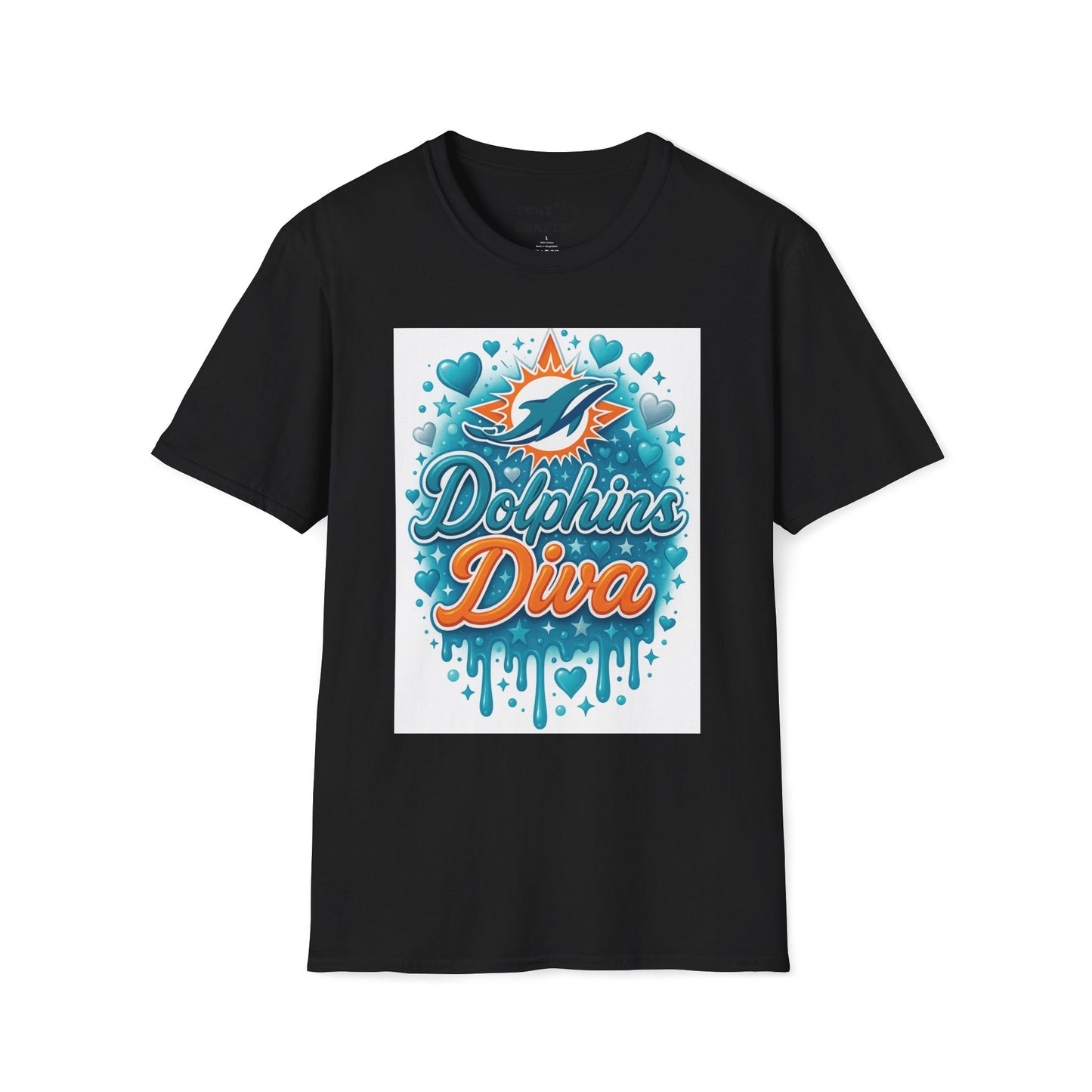 Dolphins Diva T-Shirt for Fans, Cute Unisex Tee, Perfect for Game Day, Beach Days, Birthday Gifts, Sports Wear