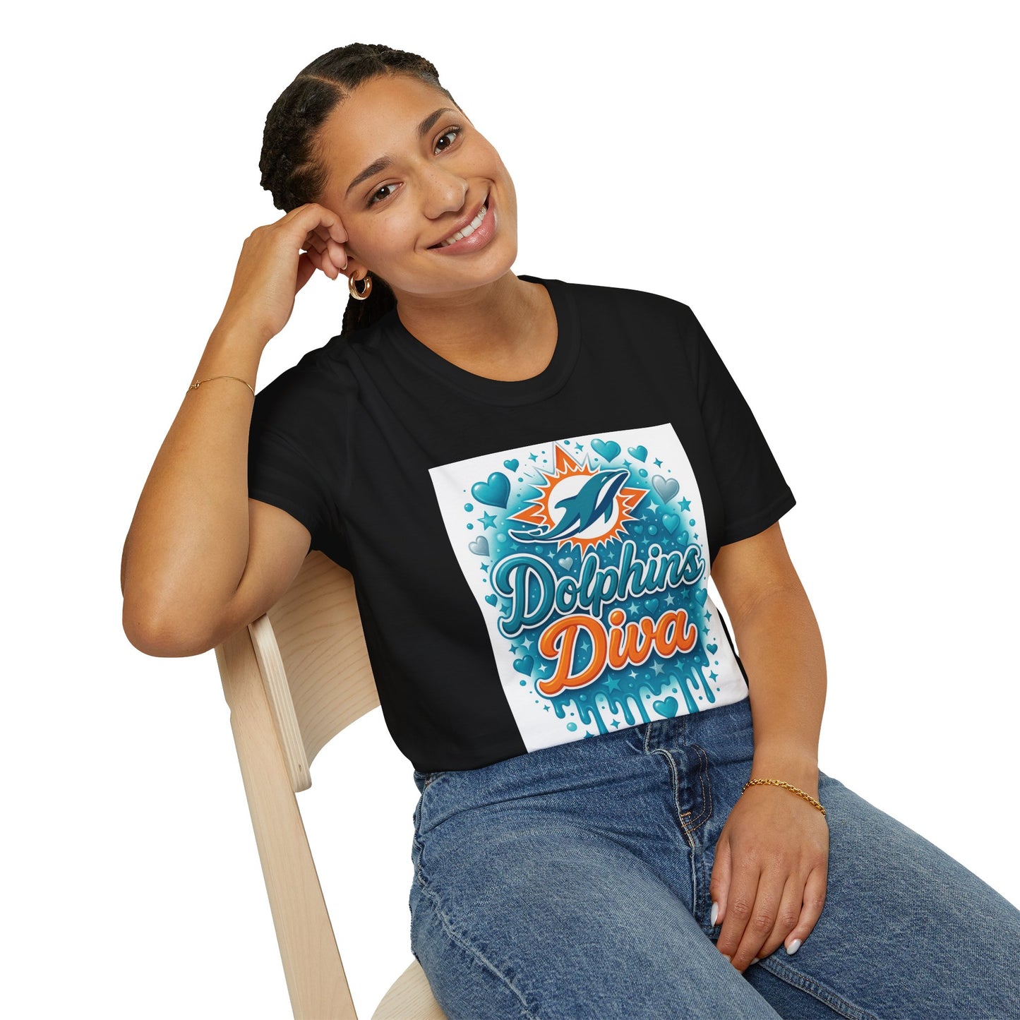 Dolphins Diva T-Shirt for Fans, Cute Unisex Tee, Perfect for Game Day, Beach Days, Birthday Gifts, Sports Wear