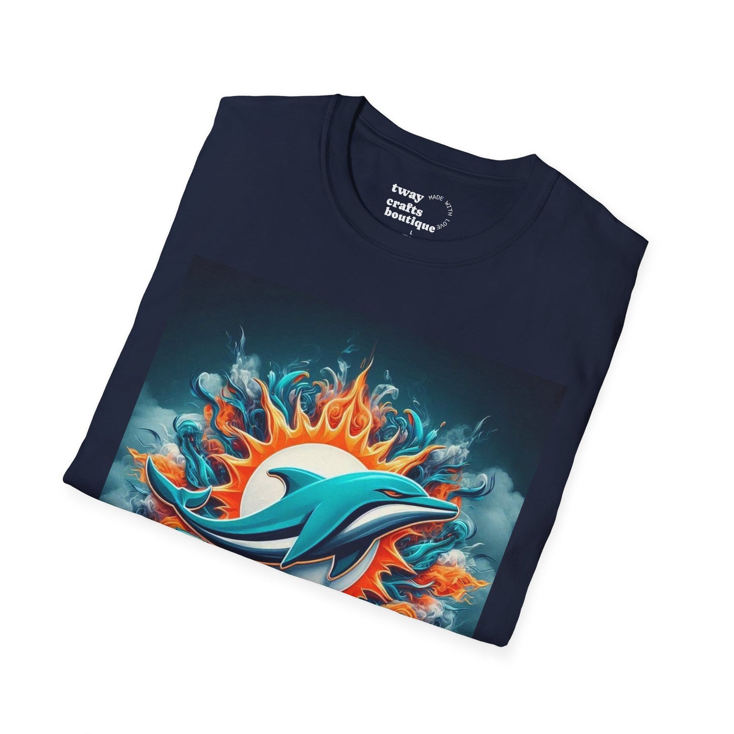 Dolphin Graphic T-Shirt | Unisex Softstyle Tee, Summer Apparel, Beach Wear, Eco-Friendly, Gift for Ocean Lovers