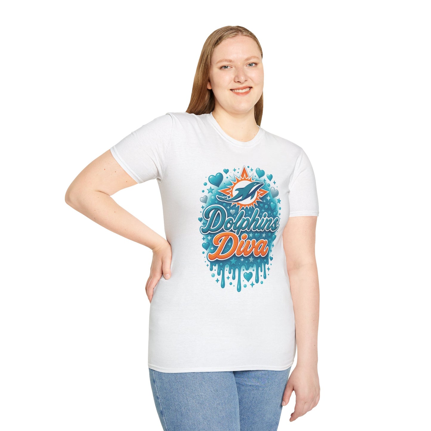 Dolphins Diva T-Shirt for Fans, Cute Unisex Tee, Perfect for Game Day, Beach Days, Birthday Gifts, Sports Wear
