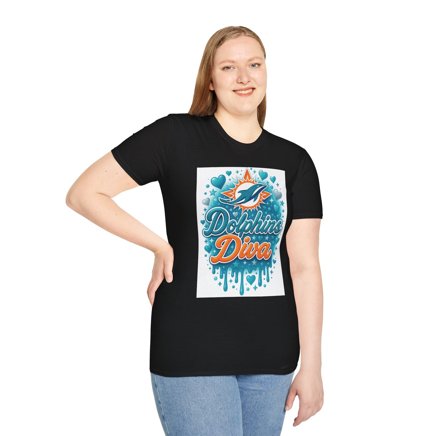 Dolphins Diva T-Shirt for Fans, Cute Unisex Tee, Perfect for Game Day, Beach Days, Birthday Gifts, Sports Wear