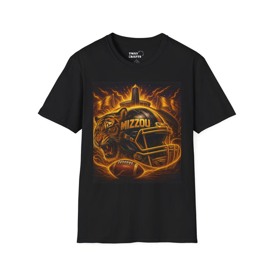 Mizzou Tiger T-Shirt, Unisex Football Tee, Game Day Apparel, College Spirit Wear, Gift for Students, Sports Fan Shirt