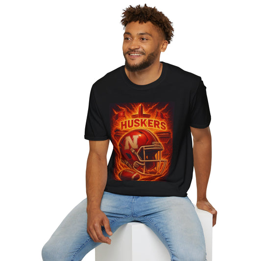Huskers Football T-Shirt, Unisex Sports Tee, Game Day Apparel, Casual Wear, Gift for Sports Fans