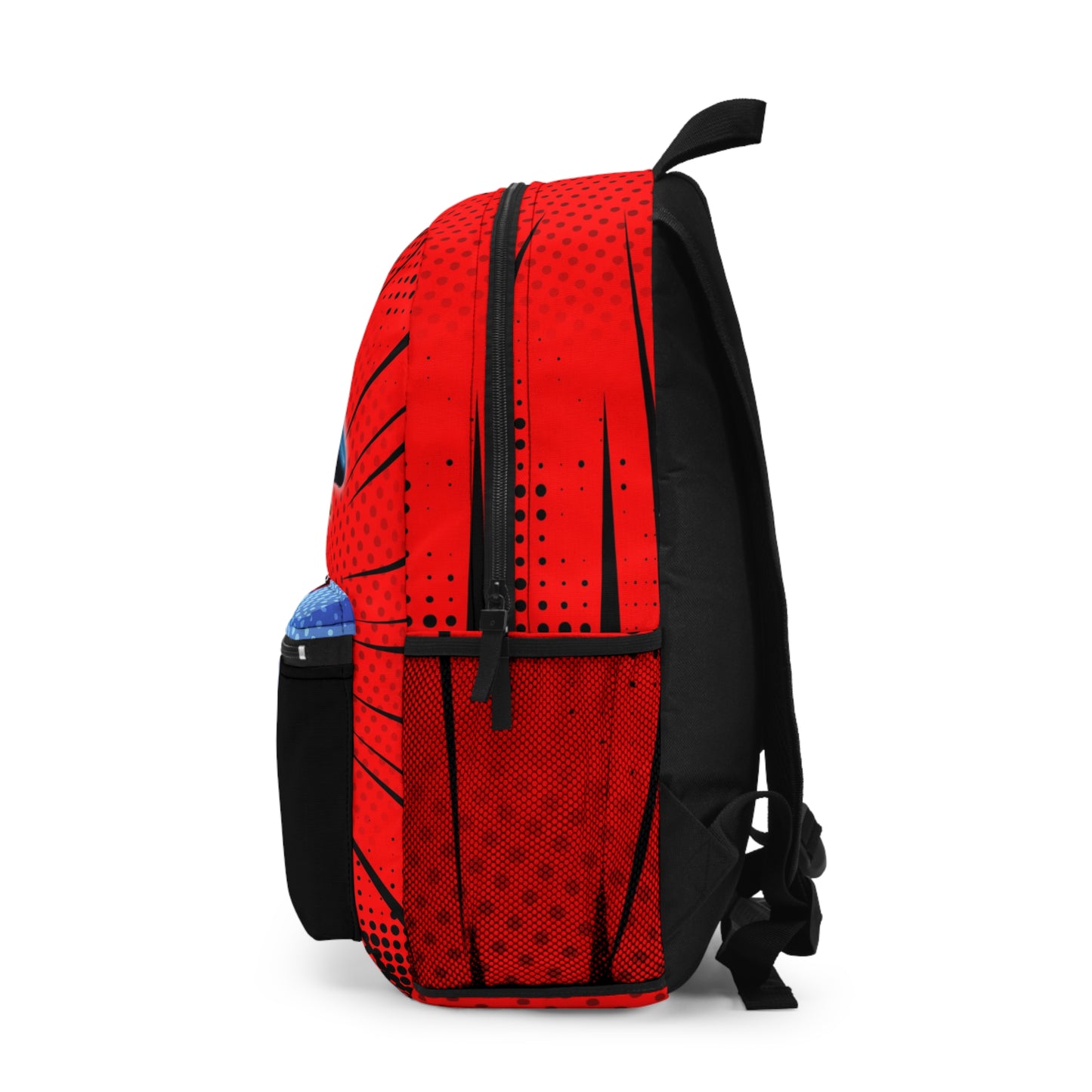Personalized CARTOON Backpack, Kids School Bag, Superhero Gift, Character Backpack, Red Comic Book Style