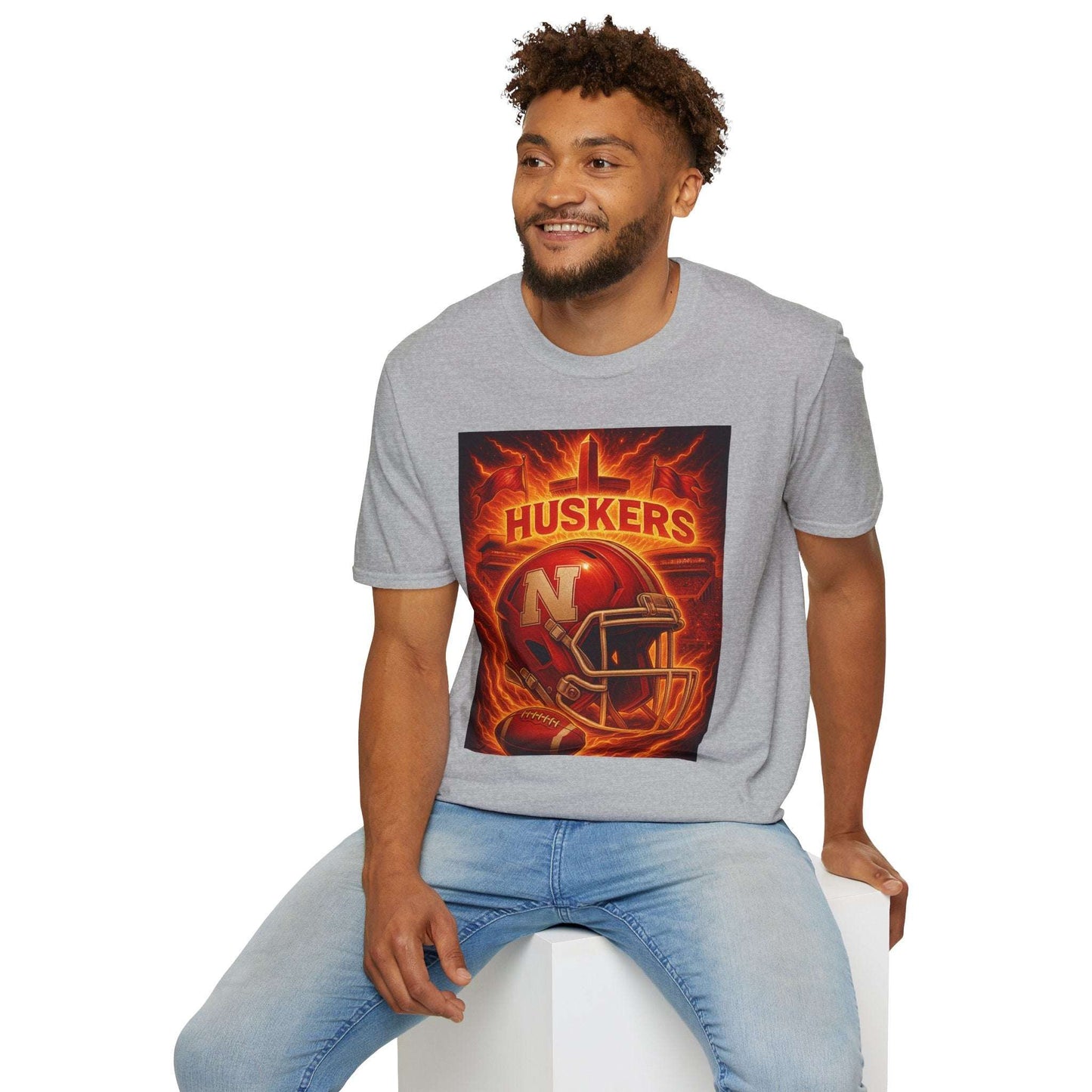 Huskers Football T-Shirt, Unisex Sports Tee, Game Day Apparel, Casual Wear, Gift for Sports Fans