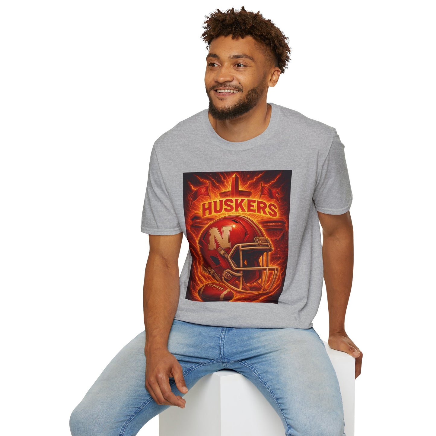 Huskers Football T-Shirt, Unisex Sports Tee, Game Day Apparel, Casual Wear, Gift for Sports Fans
