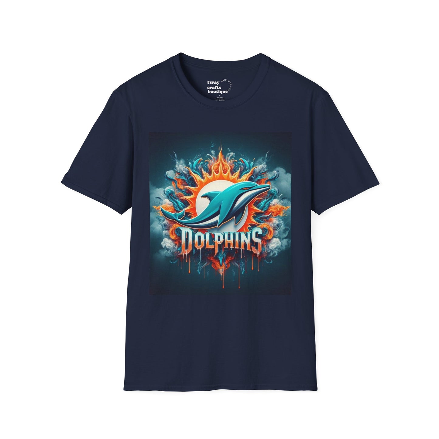 Dolphin Graphic T-Shirt | Unisex Softstyle Tee, Summer Apparel, Beach Wear, Eco-Friendly, Gift for Ocean Lovers