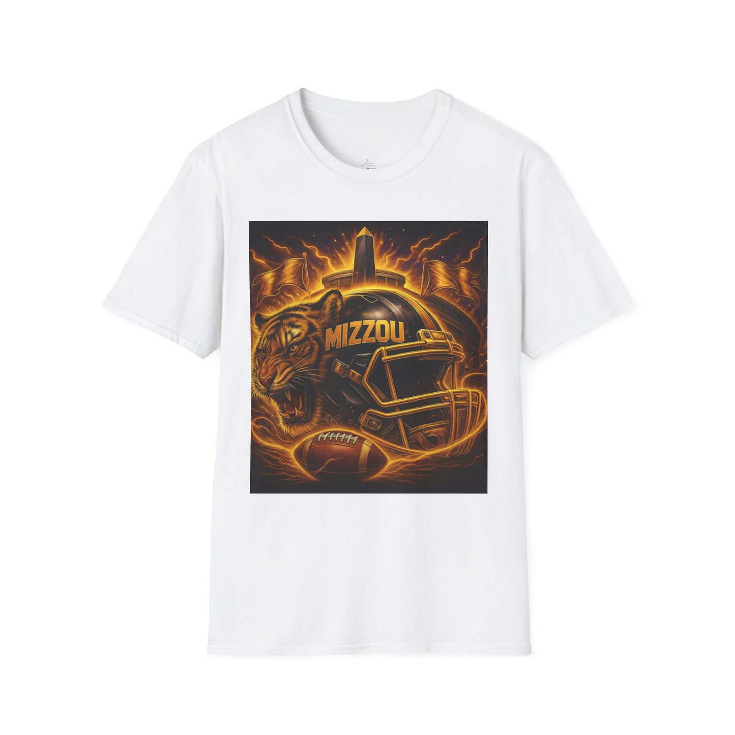 Mizzou Tiger T-Shirt, Unisex Football Tee, Game Day Apparel, College Spirit Wear, Gift for Students, Sports Fan Shirt