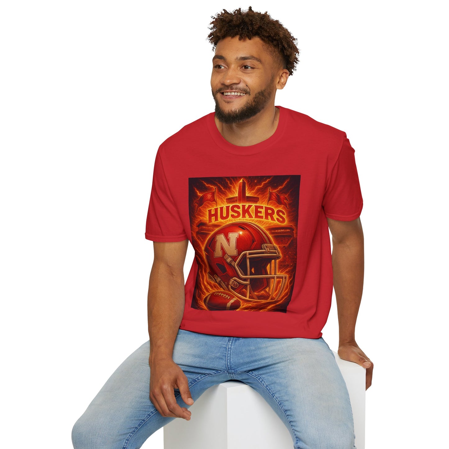 Huskers Football T-Shirt, Unisex Sports Tee, Game Day Apparel, Casual Wear, Gift for Sports Fans