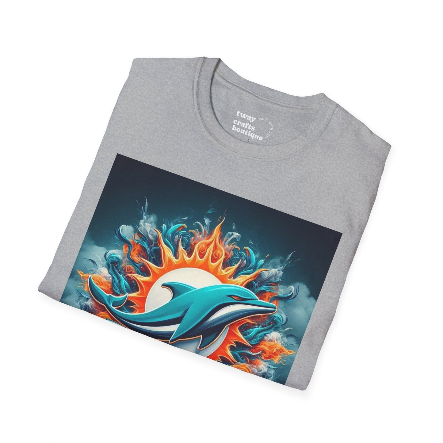 Dolphin Graphic T-Shirt | Unisex Softstyle Tee, Summer Apparel, Beach Wear, Eco-Friendly, Gift for Ocean Lovers