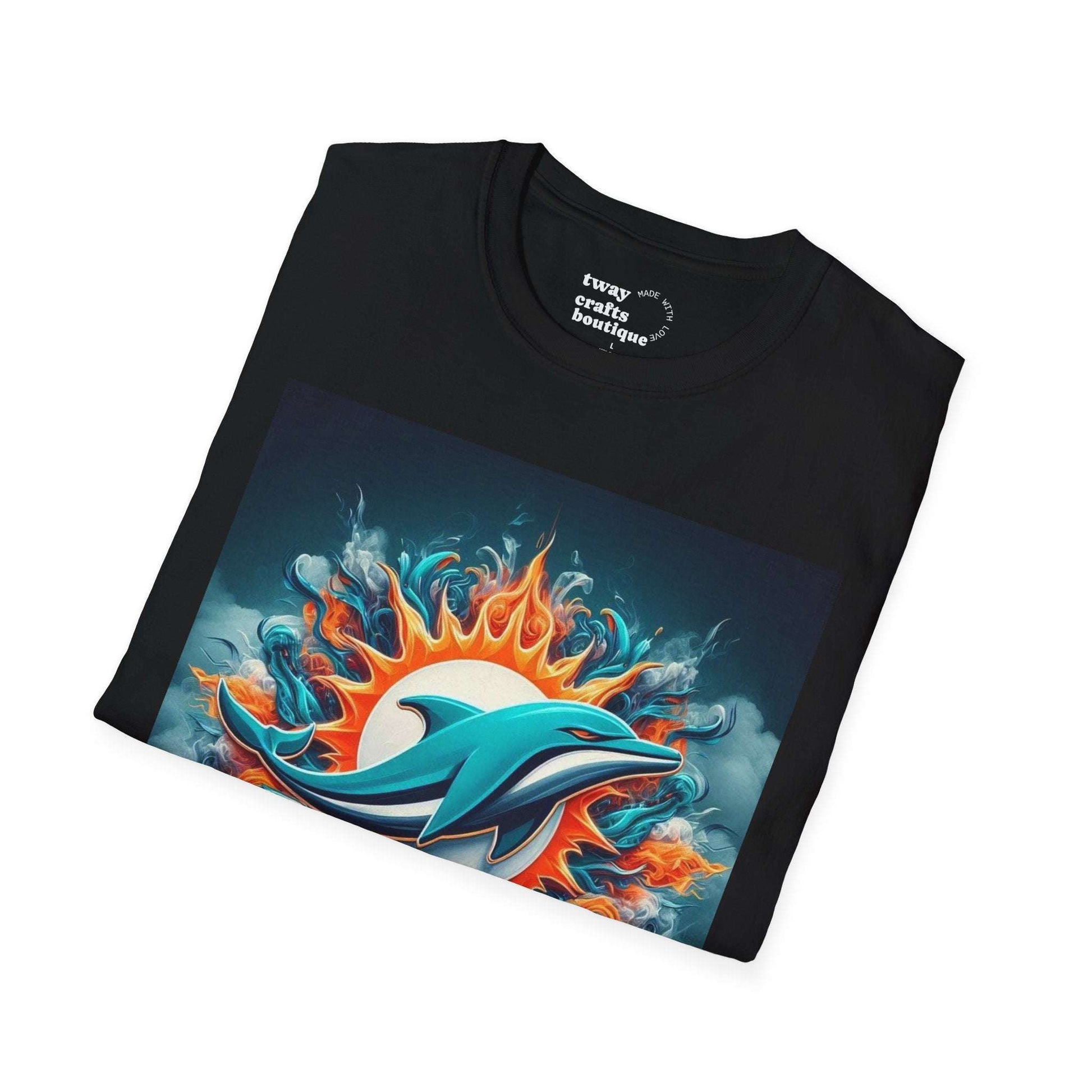 Dolphin Graphic T-Shirt | Unisex Softstyle Tee, Summer Apparel, Beach Wear, Eco-Friendly, Gift for Ocean Lovers