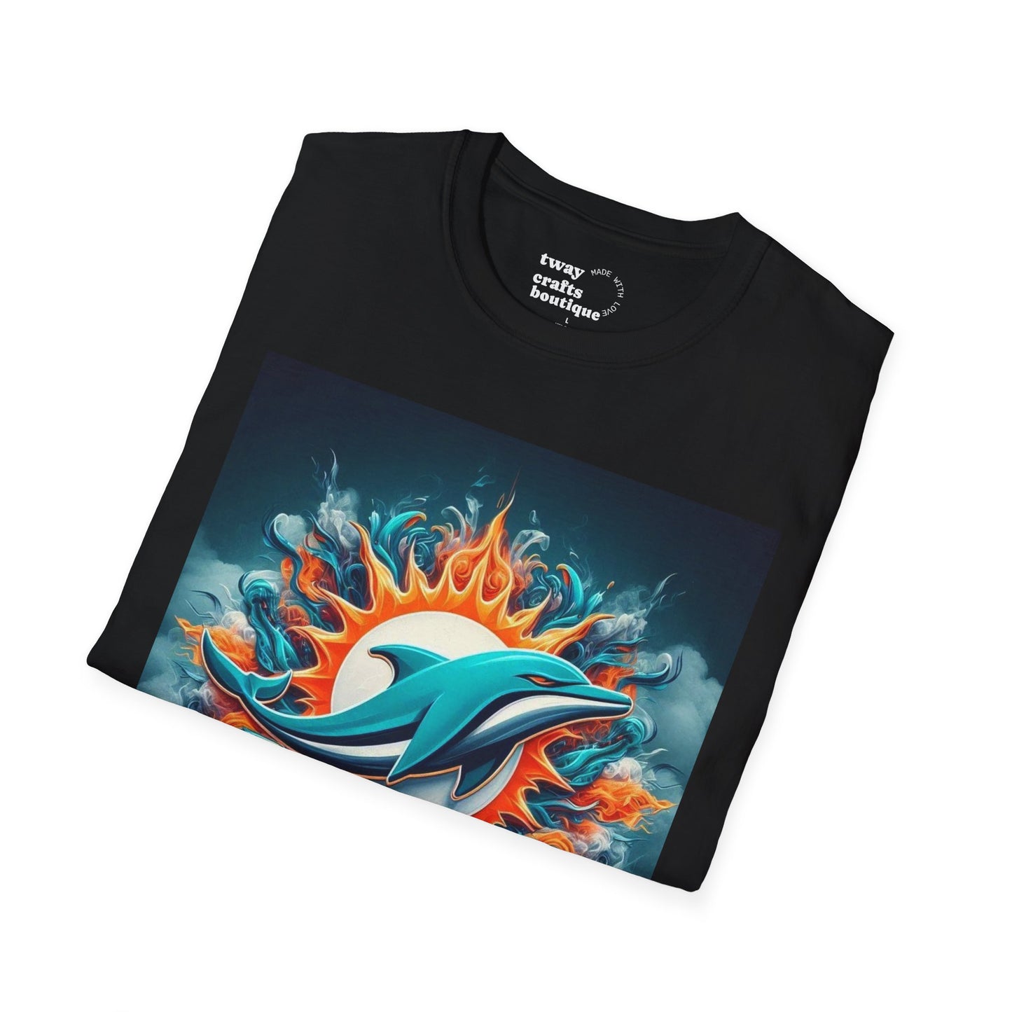 Dolphin Graphic T-Shirt | Unisex Softstyle Tee, Summer Apparel, Beach Wear, Eco-Friendly, Gift for Ocean Lovers