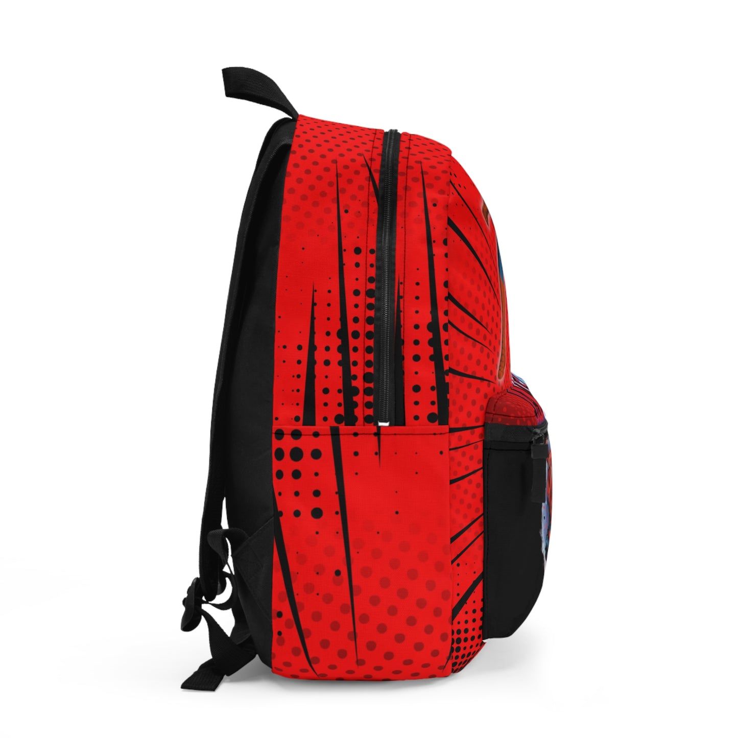 Personalized CARTOON Backpack, Kids School Bag, Superhero Gift, Character Backpack, Red Comic Book Style